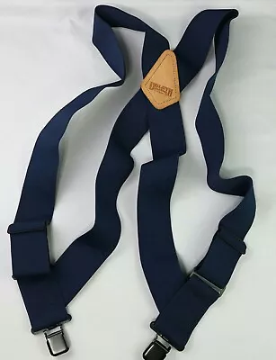 Duluth Trading Co Navy Suspenders Side Clip Blue 2 Inch Wide EUC • $14.95