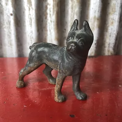 Vtg Antique Hubley Cast Iron Boston Terrier Dog Miniature Paperweight Figurine 3 • $39.99