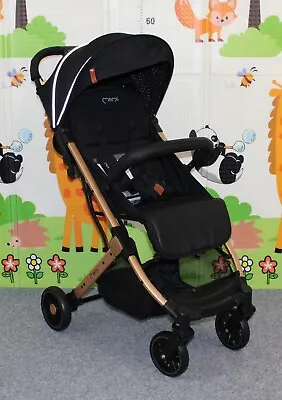 MOMI ESTELLE Stroller Buggy Travel Buggy Buggy Light 7.5 Kg Black Gold • £77.46