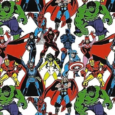 $7.59 • Buy Marvel Avengers  Fabric  Cotton Fabric Spring Creative By The Yard  