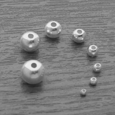 Genuine 925 Sterling Silver Round Spacer Beads 2mm 2.5mm 3mm 4mm 5mm 7mm • £5.99