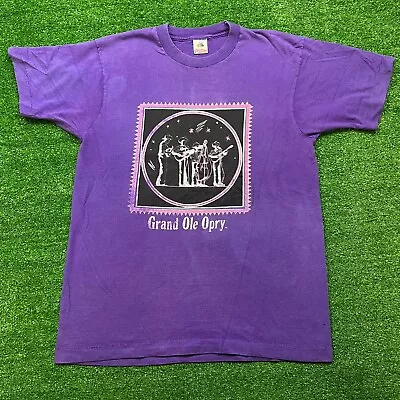 Vintage 90's Grand Ole Opry Country Music T-Shirt Purple Size Large FOTL USA • $24