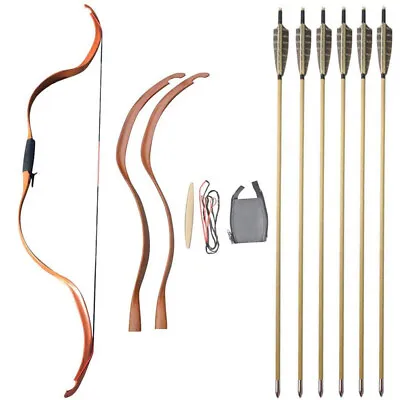 Traditional Recurve Bow 20lbs Takedown Mongolian Horsebow Archery Hunting Target • $46.72