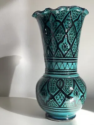 £55 • Buy Beautiful Vintage Safi Vase - Hand Painted Moroccan Pottery - Signed