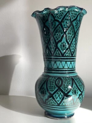 £30 • Buy Beautiful Vintage Safi Vase - Hand Painted Moroccan Pottery - Signed