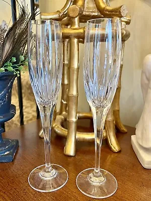 Mikasa Arctic Lights Set Of 2 Glass Champagne Glasses 10 3/4”h • $66.50