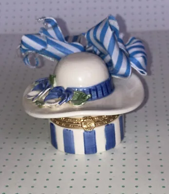 Ring Trinket Box Mud Pie Hat Ribbon And Flowers 1999 • $6.50