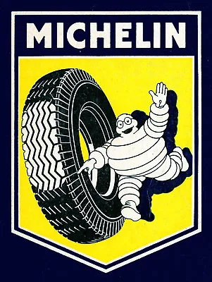 Metal Vintage Shabby-chic Michelin Tin Plaque / Fridge Magnet • £8.36