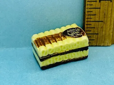 Tiny Vanilla Opera Cake Dessert Pastry French Feves Dollhouse Miniatures Y2 • $5.25