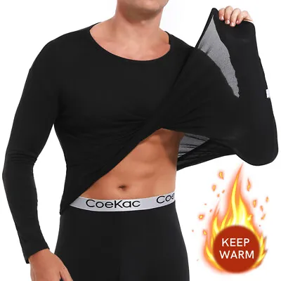 Winter Thermal Underwear For Men Long Johns Fleece Lined Soft Warm Base Layer • £13.99