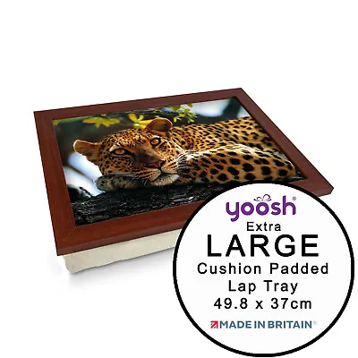 EXTRA LARGE Luxury Framed Laptop Tray Personalised Gift - Leopard In Tree • £28.95