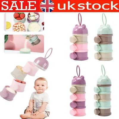 Milk Powder Dispenser 3/ 4-Layers Baby Feeding Formula Storage Pot Container UK • £7.38