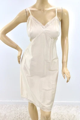 $26.96 • Buy Vintage Kayser Full Slip Size 42 Tall Nylon Bodice Taffeta Skirt Ivory Beige USA