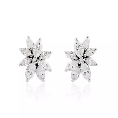 Natural H/SI Marquise Diamond Stud 14k White Gold Cluster Earrings 1.40 Ct. • $1503.98