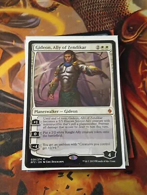 Gideon Ally Of Zendikar  BFZ Mythic Planeswalker MTG. Magic The Gathering Card. • £0.99