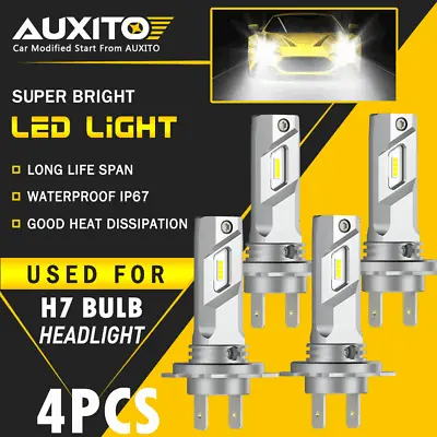 4x H7 LED Headlight Bulb Kit High Low Beam 80000LM Super Bright 6500K White E4EA • $43.69