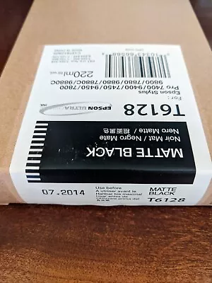 Epson Matte Black Ink T6128 Genuine New In Box. Date 07.2014. • $48