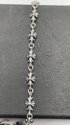 $549.09 • Buy Chrome Hearts Authentic Maltese Cross Link Bracelet 925 Sterling Silver 7 Inch