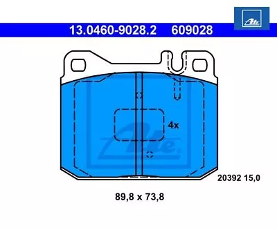 Brake Lining Set Disc Brake ATE 13.0460-9028.2 • $42.75