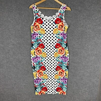 $15.96 • Buy ASOS Dress Womens 12 White Black Red Sheath Maternity Flowers Midi Ladies