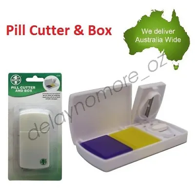 $4.99 • Buy Pill Cutter Box Tablet Splitter Divider Convenient Portable Medicine Organizer