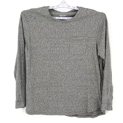 Mossimo Womens Shirt XL Gray White Heather Long Sleeve Pullover Pocket Tee • $9.99