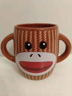 Double Handle Brown Sock Puppet Monkey Coffee Cup Mug By Galerie 12 Ounce  • £5.30