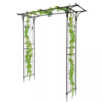 Outdoor Metal Garden Arch Gothic Arbor Garden Trellis For Climbing Plant Growing • $53.90