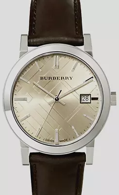Brand New Burberry BU9011 Dark Brown Leather Strap 38 Mm Unisex Watch • $169.99