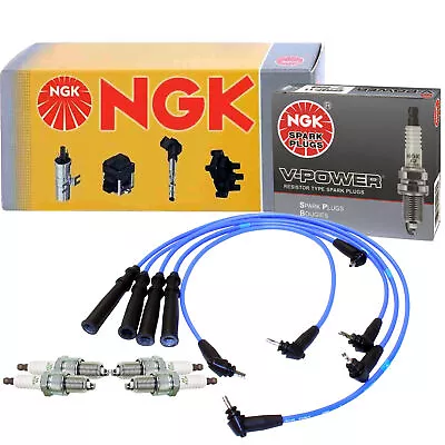 NGK Wire & 4 V-Power Spark Plugs Kit For Toyota 4Runner Pickup 22RE 2.4 L4 SOHC • $57.95