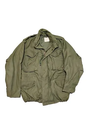 US Army Vintage Alpha Industries Military M65 Field Jacket Small Distressed • $75