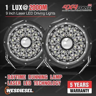 9 Inch Laser LED Driving Lights With Daytime Running Lamp Offroad Truck SUV 4X4 • $310.50