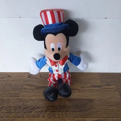 Disney Mickey Mouse Soft Toy Plush Teddy 14  Patriot Rare Disneyland Paris • £6.99