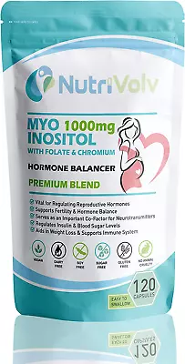 Myo Inositol 1000mg With Folate & Chromium Supplements For Female Support | 120 • £13.39