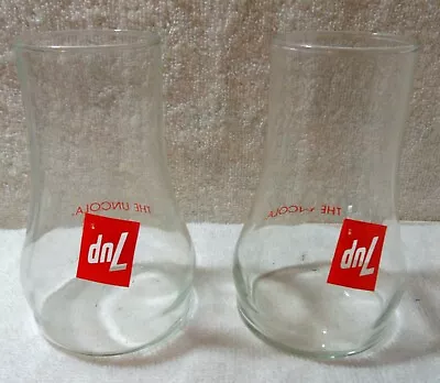 2 Vintage  5 3/4   Tall    7up The Uncola   Upside Down Glasses 1970s • $18.99