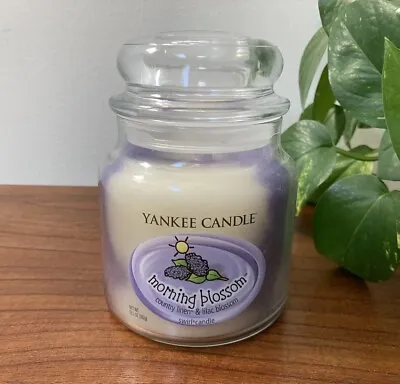 Yankee Candle Morning Blossom Swirl Jar Candle 13.5 Oz Country Linen & Lilac HTF • £28.91