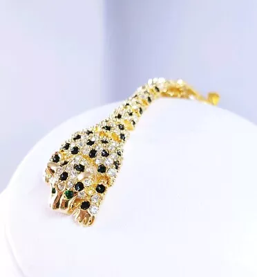 $18.99 • Buy W Vintage Cheetah Leopard Panther Cat Articulated Rhinestone Shoulder Brooch Pin