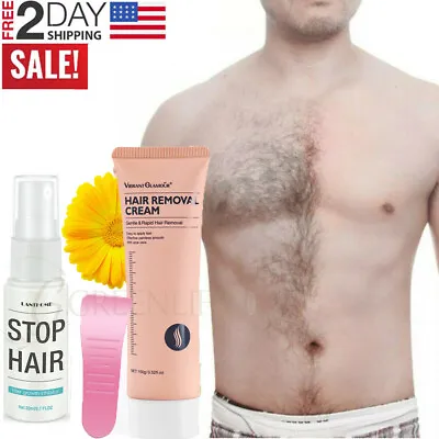 $8.85 • Buy Permanent Hair Removal Cream Depilatory Paste Natural Painless Stop Hair Growth