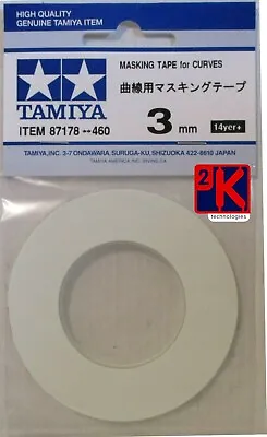 Tamiya 87178 - Masking Tape For Curves - 1 Roll 3mm Wide X 20m Long - 1st Class • £5.99