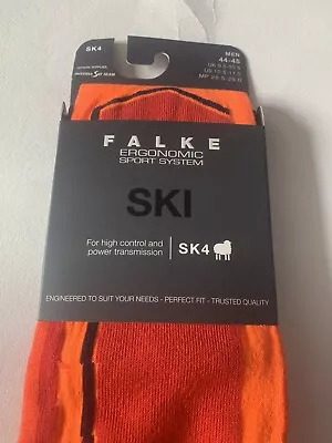 Falke Ski Socks SK4 Orange Red Mens 9.5-10.5 Blister Protection • £34.99