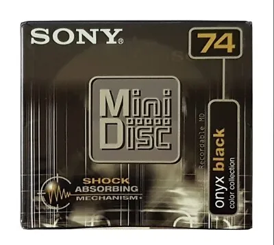 Sony MD-74 Minidisc / MDW-74EB – Onyx Black / 74 MINS / Recordable Audio - NEW • £6.99