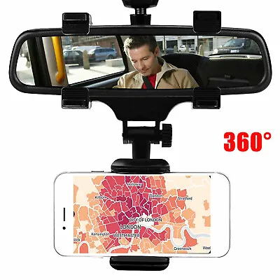 $1.59 • Buy Universal 360 Rotation Car Rear View Mirror Mount Stand GPS Cell Phone Holder US