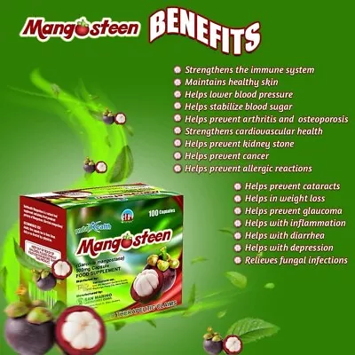 Mangosteen 500mg Capsule Food Supplement ( Garcinia Mangostana) 100 Capsules • $98