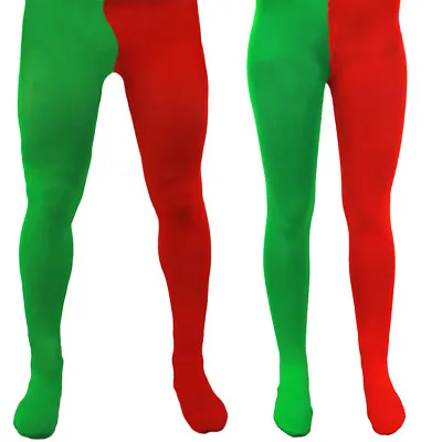 £6.99 • Buy Adult Elf Tights Red Green Christmas Santa Little Helper Worker Xmas Mens Ladies