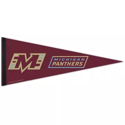 MICHIGAN PANTHERS ROLL UP PREMIUM FELT PENNANT 12 X30  NEW WINCRAFT 🏈 • $16