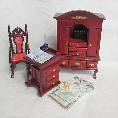 Map Cabinet / Davenport Desk /Chair /Opening Drawers/Cupb • £19.99