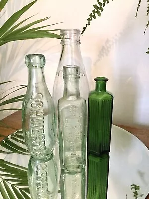 £6 • Buy Four Various Old Bottles - Schweppes, Pattersons Glasgow, Milk & Poison Bottle