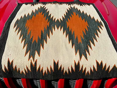 Auth: Antique American Indian Navajo Rug / Blanket  WOW  Green Orange 30x32  NR • £0.80