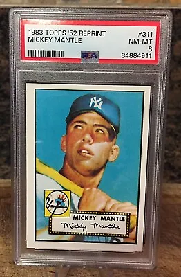 '52 Topps Reprint By 1983 Topps MICKEY MANTLE #311 / PSA 8 NM-MT / Just Graded • $314