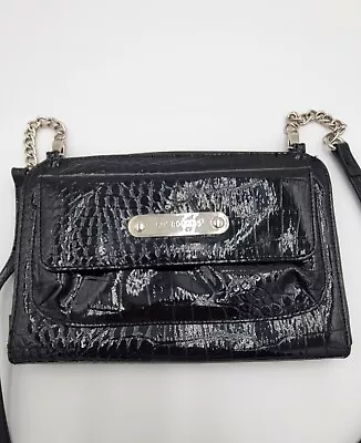 Kim Rogers Black Faux Alligator Clutch Purse Removable Crossbody Strap  • $8.99